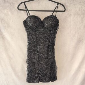 Sparkling Fitted Black Mini Dress